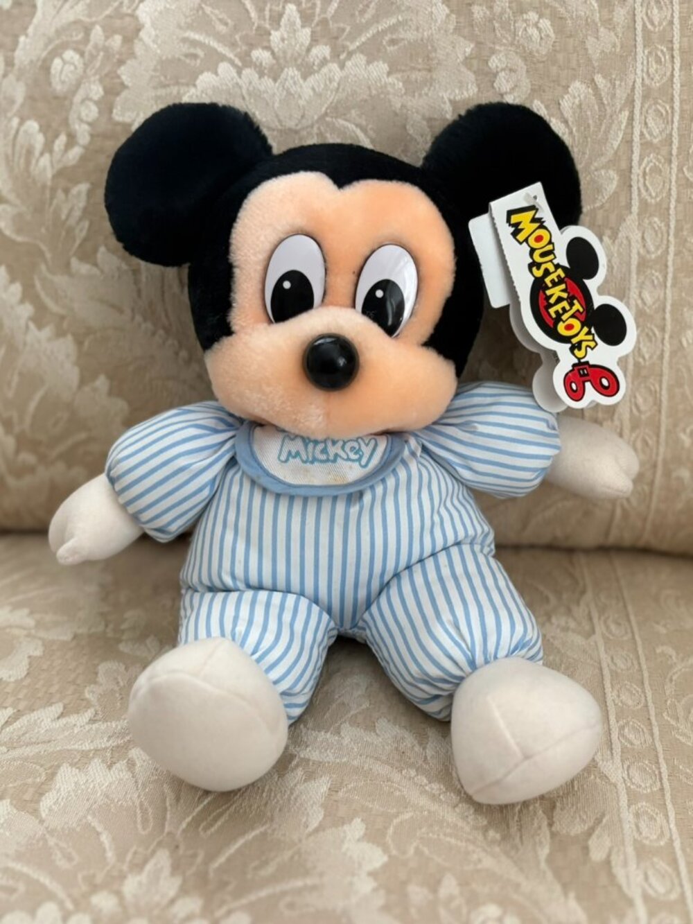 Disney Baby Mickey Mouse Plush – Mouseketoys Exclusive, 12” Blue Striped Pajamas